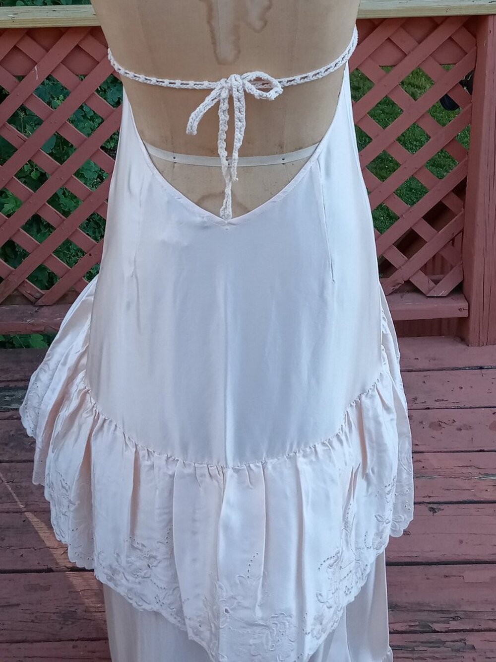 RARE nwt Patrizia Pepe size 8 Silk and Crochet Maxi Dress Light Petal Pink color - Picture 12 of 15